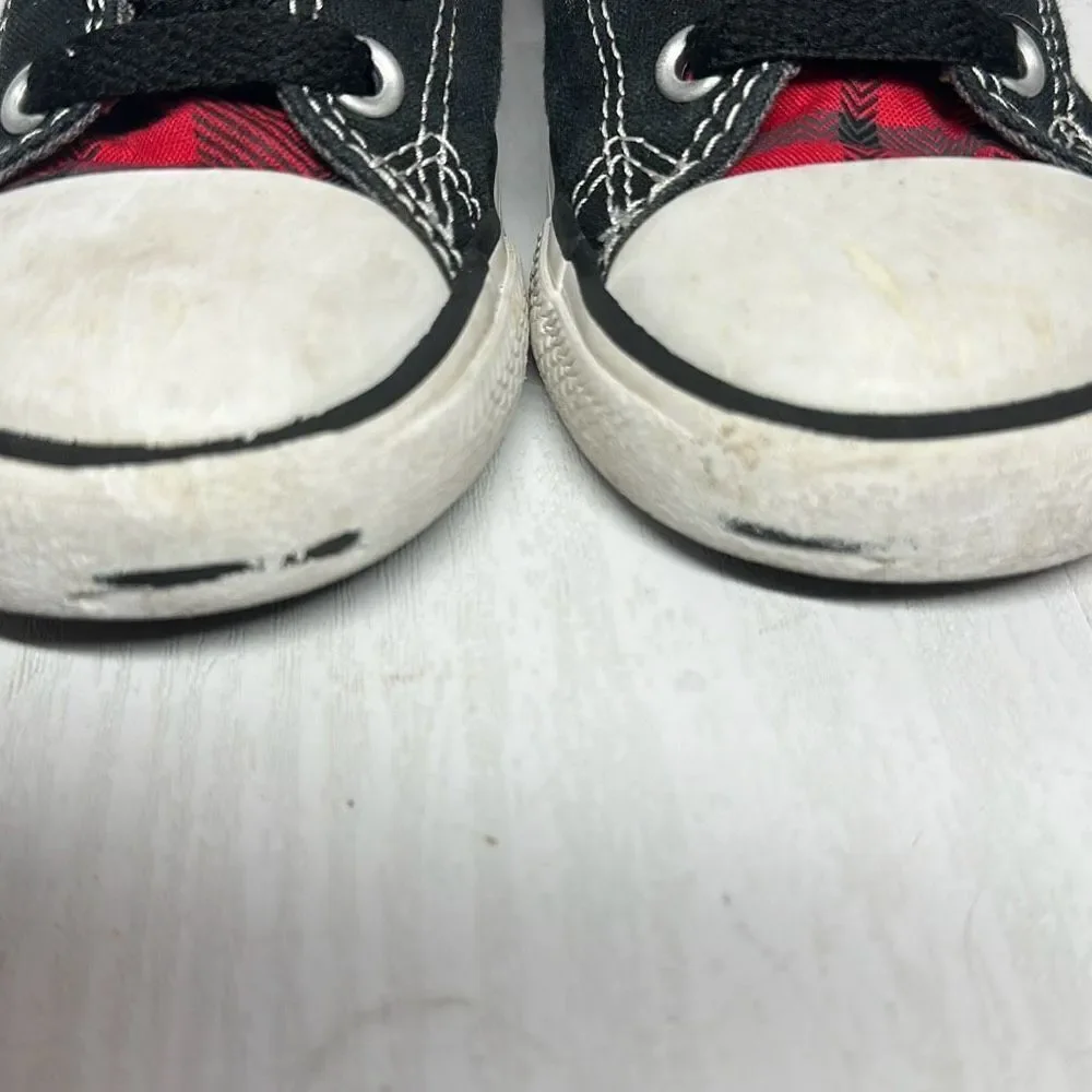 Converse All Star Chuck Taylor‎ Black Red Hi Top Sneakers Tennis Shoes size 8